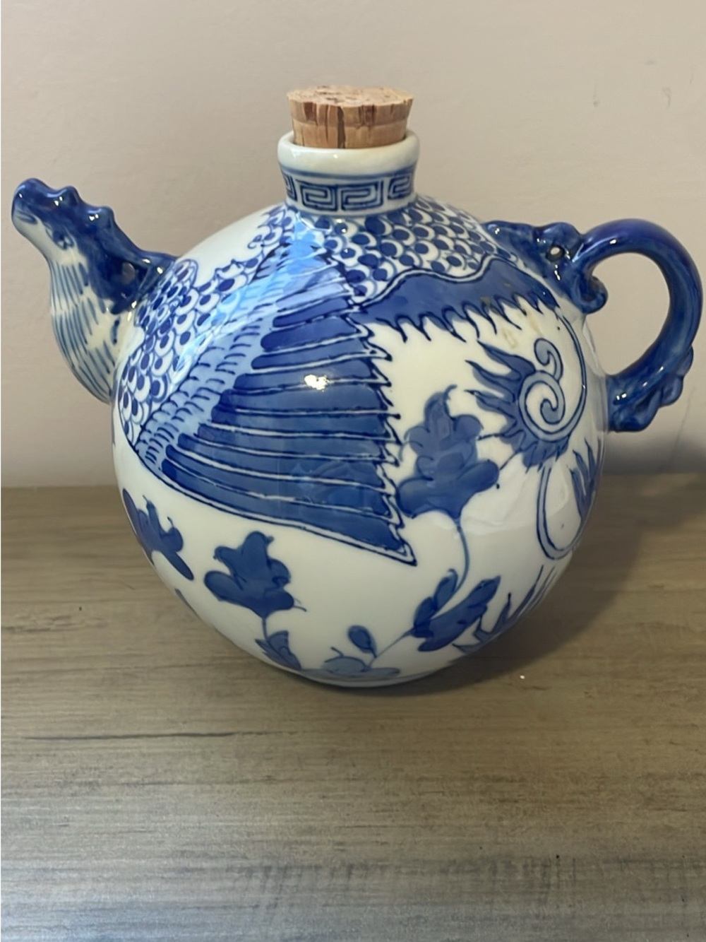 Blue and White Dragon Teapot - Decorative Home Art